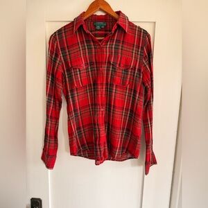 Vintage Ralph Lauren Red and Black Plaid Casual Shirt